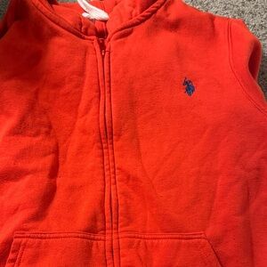 Polo Orange Zip-Up Hoodie